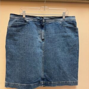 Jones Sport Stretch Zip Denim Skirt Womens 16